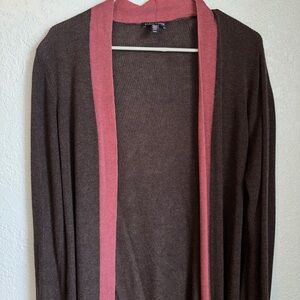 Eileen Fisher Brown Sweater with Pink Trim